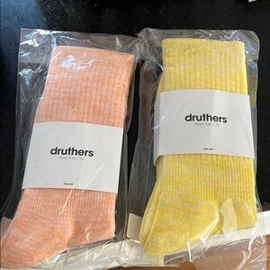 Men's druthers long Socks - Peach/ orange and Yellow